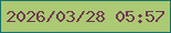 文字の大きさ：3、枠の色：197169、背景の色：acc974、文字の色：6e3850 無料ブログパーツのブログ時計