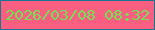 文字の大きさ：1、枠の色：197494、背景の色：fa5e81、文字の色：71e251 無料ブログパーツのブログ時計