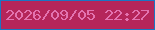 文字の大きさ：2、枠の色：1975c3、背景の色：b5255a、文字の色：e373b0 無料ブログパーツのブログ時計