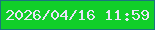 文字の大きさ：3、枠の色：19767d、背景の色：11cf29、文字の色：e8e3f9 無料ブログパーツのブログ時計