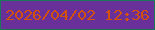 文字の大きさ：5、枠の色：19775a、背景の色：69309a、文字の色：d1510d 無料ブログパーツのブログ時計