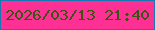 文字の大きさ：2、枠の色：1977b4、背景の色：ff3094、文字の色：3b5416 無料ブログパーツのブログ時計