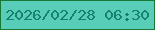文字の大きさ：3、枠の色：197934、背景の色：58ceb9、文字の色：16826d 無料ブログパーツのブログ時計