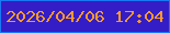 文字の大きさ：5、枠の色：1979f4、背景の色：341dc7、文字の色：fb992c 無料ブログパーツのブログ時計