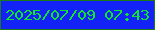 文字の大きさ：4、枠の色：197c16、背景の色：1322f6、文字の色：0de62a 無料ブログパーツのブログ時計