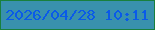 文字の大きさ：4、枠の色：19803d、背景の色：3991ad、文字の色：0a5ae8 無料ブログパーツのブログ時計