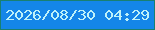 文字の大きさ：4、枠の色：198071、背景の色：1486e8、文字の色：bdf2f9 無料ブログパーツのブログ時計