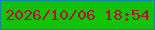 文字の大きさ：1、枠の色：1982a8、背景の色：10c306、文字の色：ab1234 無料ブログパーツのブログ時計