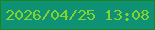 文字の大きさ：2、枠の色：19861d、背景の色：0e9175、文字の色：82d32a 無料ブログパーツのブログ時計