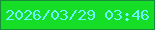 文字の大きさ：4、枠の色：198b3a、背景の色：16dd25、文字の色：6bf6ff 無料ブログパーツのブログ時計