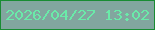 文字の大きさ：4、枠の色：198c33、背景の色：82a69f、文字の色：6aeaa9 無料ブログパーツのブログ時計