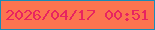 文字の大きさ：3、枠の色：198cb6、背景の色：fc7450、文字の色：e82460 無料ブログパーツのブログ時計