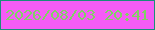 文字の大きさ：2、枠の色：198e7a、背景の色：f55cf6、文字の色：81d165 無料ブログパーツのブログ時計
