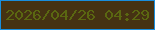 文字の大きさ：1、枠の色：198edd、背景の色：453213、文字の色：5a6711 無料ブログパーツのブログ時計