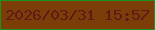 文字の大きさ：5、枠の色：199319、背景の色：7c3e09、文字の色：631716 無料ブログパーツのブログ時計