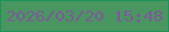 文字の大きさ：2、枠の色：199359、背景の色：4a9660、文字の色：7d5999 無料ブログパーツのブログ時計