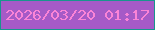 文字の大きさ：2、枠の色：19958d、背景の色：a65ac7、文字の色：fb84d7 無料ブログパーツのブログ時計