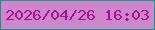文字の大きさ：2、枠の色：199686、背景の色：cc87cd、文字の色：a80e8f 無料ブログパーツのブログ時計