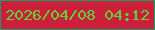文字の大きさ：4、枠の色：199c63、背景の色：cc1f3c、文字の色：60d238 無料ブログパーツのブログ時計