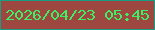 文字の大きさ：4、枠の色：199d82、背景の色：9d4740、文字の色：40ee64 無料ブログパーツのブログ時計