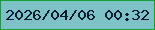 文字の大きさ：1、枠の色：199e31、背景の色：7dc2c7、文字の色：081c2c 無料ブログパーツのブログ時計