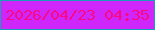 文字の大きさ：5、枠の色：199eb8、背景の色：cf26fc、文字の色：f90984 無料ブログパーツのブログ時計