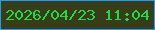 文字の大きさ：4、枠の色：199efc、背景の色：383c19、文字の色：19dd44 無料ブログパーツのブログ時計