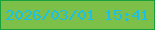 文字の大きさ：2、枠の色：19a03b、背景の色：7dc049、文字の色：19c1e8 無料ブログパーツのブログ時計