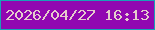 文字の大きさ：2、枠の色：19a0b7、背景の色：9107b1、文字の色：e5cccc 無料ブログパーツのブログ時計