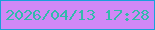 文字の大きさ：3、枠の色：19a0da、背景の色：d088f6、文字の色：32baab 無料ブログパーツのブログ時計