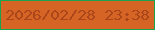 文字の大きさ：1、枠の色：19a34f、背景の色：d56425、文字の色：ab461b 無料ブログパーツのブログ時計