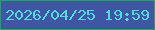 文字の大きさ：2、枠の色：19a762、背景の色：3f56a2、文字の色：51dadf 無料ブログパーツのブログ時計