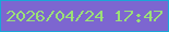 文字の大きさ：2、枠の色：19a7d7、背景の色：7d66d0、文字の色：9ce077 無料ブログパーツのブログ時計