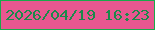 文字の大きさ：4、枠の色：19aa4b、背景の色：e85790、文字の色：1b8a4b 無料ブログパーツのブログ時計