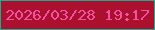 文字の大きさ：2、枠の色：19ac91、背景の色：ac102f、文字の色：f451a2 無料ブログパーツのブログ時計