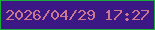 文字の大きさ：2、枠の色：19ad3a、背景の色：3c1884、文字の色：cb7792 無料ブログパーツのブログ時計