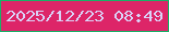 文字の大きさ：1、枠の色：19b067、背景の色：dd2568、文字の色：dad2f7 無料ブログパーツのブログ時計