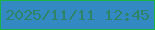 文字の大きさ：1、枠の色：19b445、背景の色：3389c1、文字の色：2d8466 無料ブログパーツのブログ時計