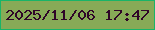 文字の大きさ：4、枠の色：19b468、背景の色：87aa57、文字の色：2f0528 無料ブログパーツのブログ時計