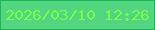文字の大きさ：5、枠の色：19b65a、背景の色：52d780、文字の色：79fd4d 無料ブログパーツのブログ時計