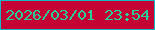 文字の大きさ：2、枠の色：19b6c4、背景の色：c40234、文字の色：28cf9a 無料ブログパーツのブログ時計