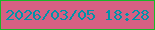 文字の大きさ：2、枠の色：19b728、背景の色：d66083、文字の色：0093aa 無料ブログパーツのブログ時計