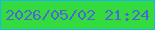文字の大きさ：2、枠の色：19b7f1、背景の色：34db3e、文字の色：4e67d4 無料ブログパーツのブログ時計