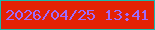 文字の大きさ：2、枠の色：19baad、背景の色：e42105、文字の色：9e6bfc 無料ブログパーツのブログ時計