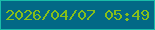 文字の大きさ：2、枠の色：19bca9、背景の色：026886、文字の色：86bf1b 無料ブログパーツのブログ時計