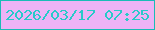 文字の大きさ：2、枠の色：19bcb7、背景の色：edb3f6、文字の色：28cac9 無料ブログパーツのブログ時計