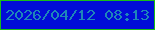 文字の大きさ：1、枠の色：19bd16、背景の色：010cd7、文字の色：1e86b8 無料ブログパーツのブログ時計