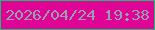 文字の大きさ：2、枠の色：19be70、背景の色：e00496、文字の色：95a1ae 無料ブログパーツのブログ時計