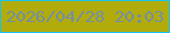 文字の大きさ：4、枠の色：19c3f1、背景の色：b1ac0c、文字の色：738ea4 無料ブログパーツのブログ時計