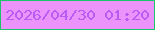 文字の大きさ：3、枠の色：19c566、背景の色：eb93fa、文字の色：b75cf3 無料ブログパーツのブログ時計